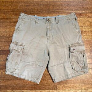 Tommy Hilfiger Cargo Shorts 36 Khaki Utility‎ Y2K 90s Preppy Streetwear